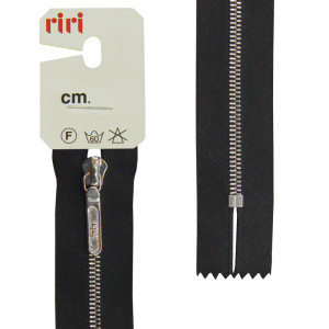 Молния металл, Ni, неразъёмная, на атласной тесьме, 4 мм, 18 см, цвет 2110, черный. Арт 3411318/18/2110         