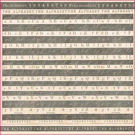 Салфетка рисовая с контуром "Алфавит". Арт DFT264