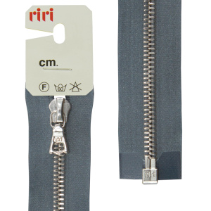 Молния металл, Ni, разъёмная 1 замок, на атласной тесьме, 6 мм, 60 см, цвет 2121, серый стальной. Арт 3551226/60/2121         