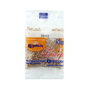 Бисер Preciosa №10, 5 г., цвет № 78112 светло-коричневый с серебряным прокрасом. Арт G 78112