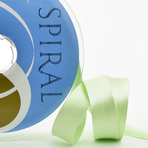 Косая бейка атласная 30 мм, 25 м, цвет 11, светлый пастельно-зеленый. Арт 6260-30мм-11            