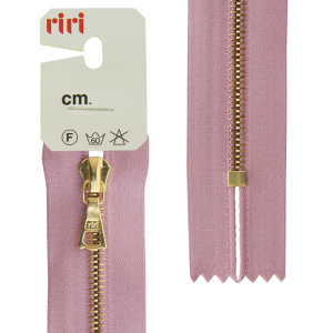 Молния металл, Gold, неразъёмная, на атласной тесьме, 4 мм, 18 см, цвет 9413, светло-сиреневый. Арт 3403223/18/9413         