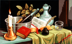 Канва жесткая с рисунком "Натюрморт со свечей". Арт C.903                   