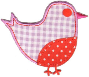 Термоаппликация HKM "Птичка в розовую клетку". Арт 32444/1SB