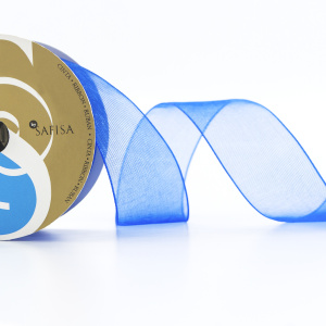 Лента органза SAFISA мини-рулон, 25 мм, 2,5 м, цвет 13, васильковый. Арт P00520-25мм-13          