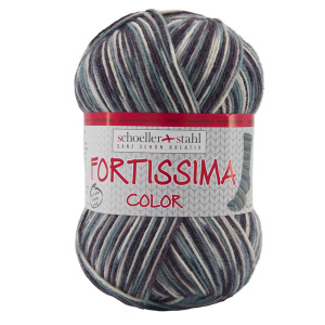 Пряжа Fortissima Socka 4-fach color, 75% шерсть, 25% полиамид, 420 м, 100 г. Арт 90028-2407