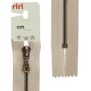 Молния металл, AM, неразъёмная, на атласной тесьме, 4 мм, 16 см, цвет 2230, бежевый. Арт 3418216/16/2230         