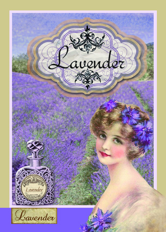 Бумага упаковочная "Лаванда - Парфюм", рисовая, 21 х 29,7 см. Арт DFSA4004