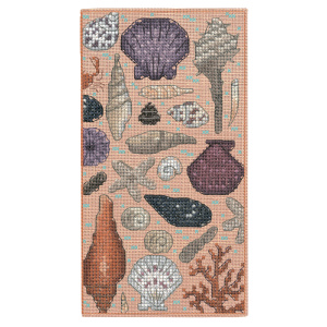 Набор для вышивания футляра для очков "Étui À Lunettes Seashells" (Ракушки), 8,5 х 16 см. Арт 3242