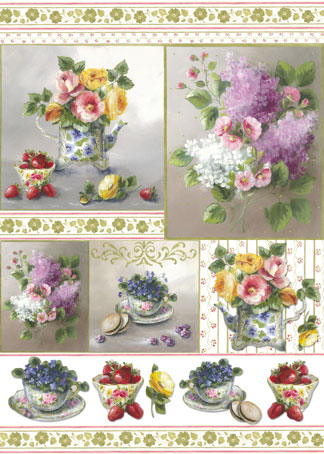 Карта для декупажа "Весенний натюрморт". Арт DFG372                  