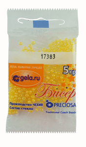 Бисер Preciosa №10, 5 г., цвет №17383 желтый алебастр. Арт G 17383