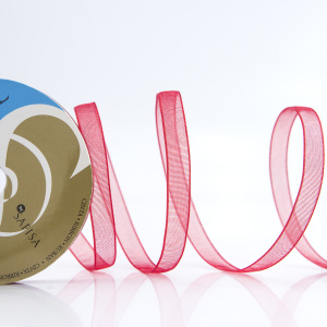 Лента органза SAFISA мини-рулон, 7 мм, 4,5 м, цвет 14, красный. Арт P00520-7мм-14           