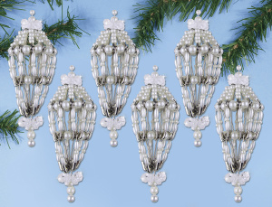 Набор для создания елочных игрушек "Жемчужные фонарики". Арт 6244