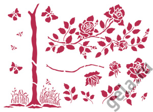 Трафарет "Розовый сад". Арт KSH09                   