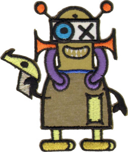 Термоаппликация HKM "Коричневый монстр с пистолетом". Арт 32038/1SB