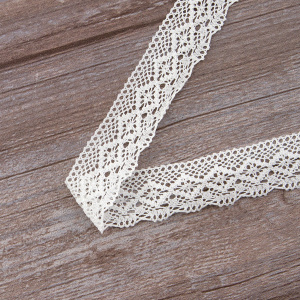 Мерсеризованное хлопковое кружево, 30 мм, белый. Арт 2123/01