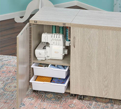 Стол раскладной для швейной машины с раскройным местом ECLIPSE, серый дуб. Арт TLM.E-G001                  