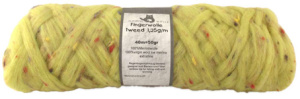 Ровница Fingerwolle Tweed, твидовая, 100% шерсть, цвет желтый, 50 г, 40 м. Арт 1087-6770