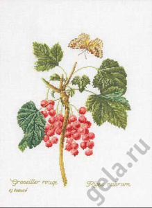 Набор для вышивания "Красная смородина", канва лён 36 ct. Арт 2084                    