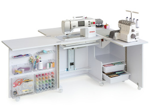 Стол раскладной для швейной машины с раскройным местом ECLIPSE, белый. Арт TLM.E-W001                  