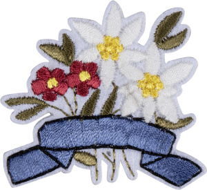 Термоаппликация "Цветок белый и красный". Арт 42914