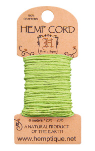 Шнур HEMPTIQUE на мини-блистере #20 - 1 мм, 6 м. Арт HMC20NYEL