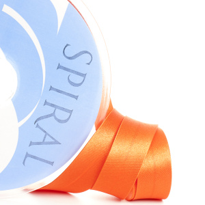 Косая бейка атласная 20 мм, 25 м, цвет 61, алый. Арт 6260-20мм-61            