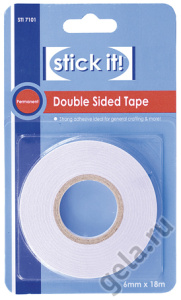 Клейкая лента, двусторонняя, STICK IT, 6 мм х 18 м. Арт STI7101                 