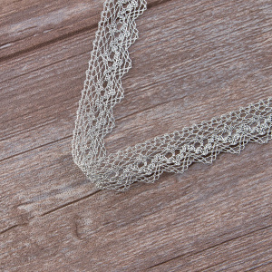 Кружево, 25 мм, цвет серебристый люрекс. Арт 3207/29                 