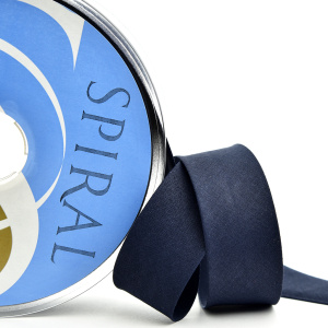 Косая бейка хлопок, 20 мм, 25 м, цвет 15, цвет темно-синий. Арт 6600-20мм-15