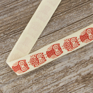 Лента хлопковая на картонной мини-катушке "Совы". Арт VR15.679