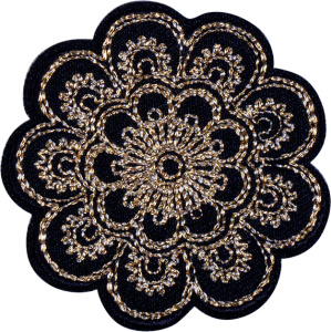 Термоаппликация "Цветок черный, бронзовый". Арт 43051