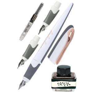 Набор для каллиграфии "Air Best Writer", 6 предметов, корпус ручки белый/серый с розовым золотом. Арт 10045