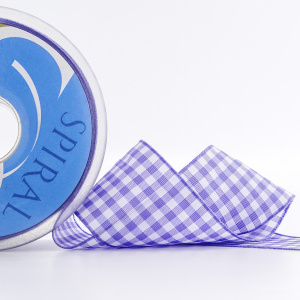 Лента с рисунком клетка SAFISA, 40 мм, 25 м, цвет 08, сиреневый. Арт 469-40мм-08             