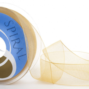 Лента органза SAFISA 15 мм, 25 м, цвет 54, бежево-золотистый. Арт 120-15мм-54             