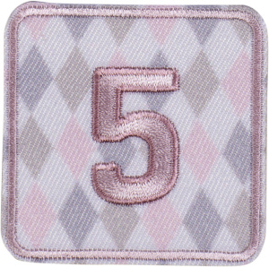 Термоаппликация "Цифра 5 розовая". Арт 42590