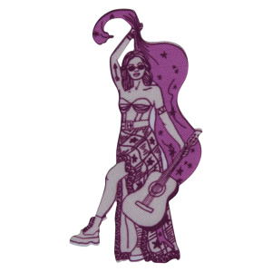 Термоаппликация "Девушка с гитарой". Арт 39437