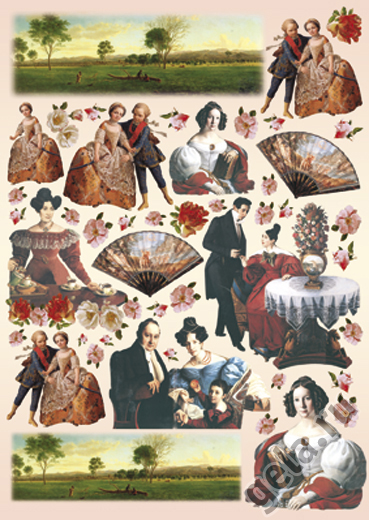 Карта для декупажа "Мадам и мадмуазель". Арт DFG148                  