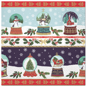 Салфетки трехслойные для декупажа, коллекция "Lunch"  PAW Decor Collection "Рождественские стеклянны. Арт SDL017700