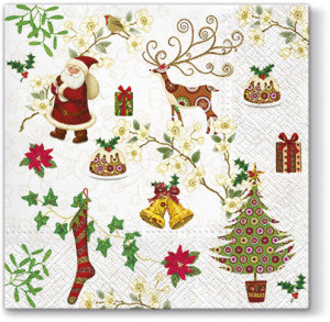 Салфетки трехслойные для декупажа, коллекция "Lunch"  PAW Decor Collection "Рождественские товары". Арт SDL097600