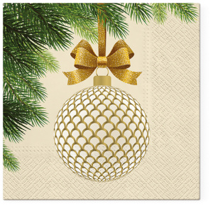 Салфетки трехслойные для декупажа, коллекция "Lunch"  TETЕ a TETE "Золотой шар" . Арт TL812000