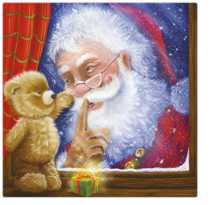 Салфетки трехслойные для декупажа, коллекция "Lunch"  TETЕ a TETE "Сюрприз от Санты" . Арт TL231900