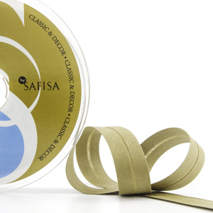 Косая бейка хлопок/полиэстер 20 мм, 25 м, цвет 67, серо-зеленый темный. Арт 6120-20мм-67            