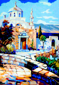 Канва жесткая с рисунком "Греческий храм". Арт 14.817                  