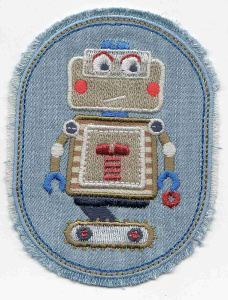 Термоаппликация HKM "Робот в овале на джинсе". Арт 33624/1SB