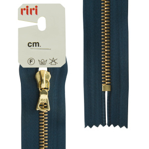 Молния металл, Gold, неразъёмная, на атласной тесьме, 6 мм, 18 см, цвет 2131, синий темный. Арт 3653226/18/2131         