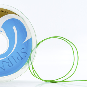 Шнур атласный SAFISA 1,5 мм, 25 м, цвет 62, майская зелень. Арт 470-62                  