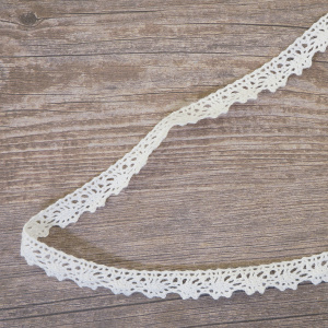 Кружево хлопковое на картонной катушке, цвет белый. Арт VL10.035