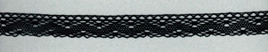 Мерсеризованное хлопковое кружево, 20 мм, цвет черный. Арт 1796/14                 