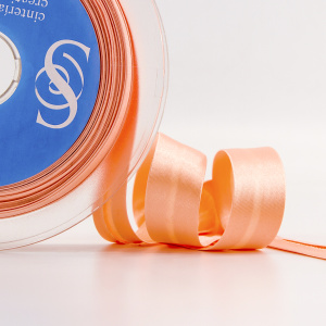 Косая бейка атласная 20 мм, 25 м, цвет 85, бледно-розовый. Арт 6260-20мм-85            